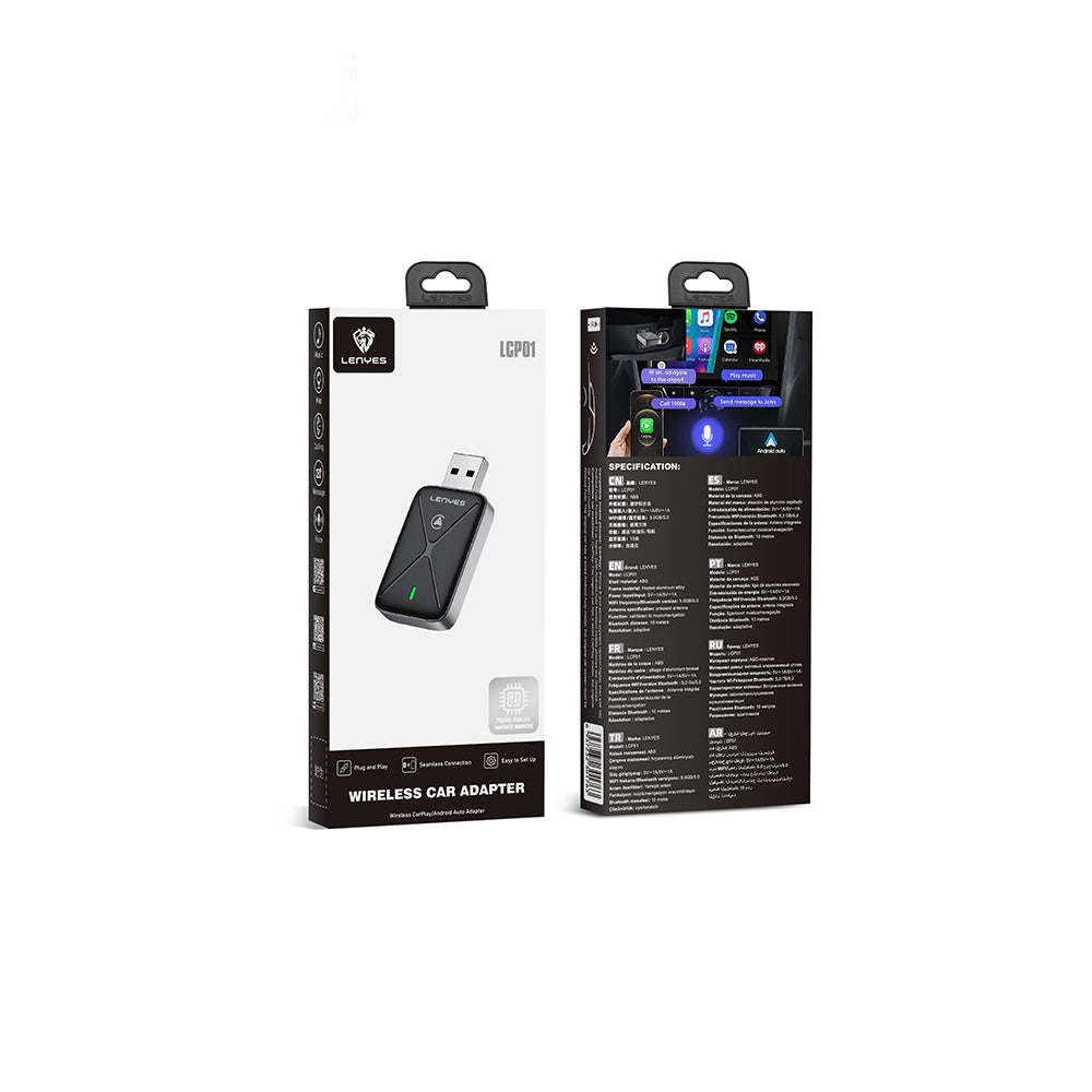 Lenyes LCP01 Android Auto Destekli CarPlay USB Bluetooth 5.0 Wireless Transmitter Adaptör Lenyes LCP01 Android Auto Destekli CarPlay USB Bluetooth 5.0 Wireless Transmitter Adaptör